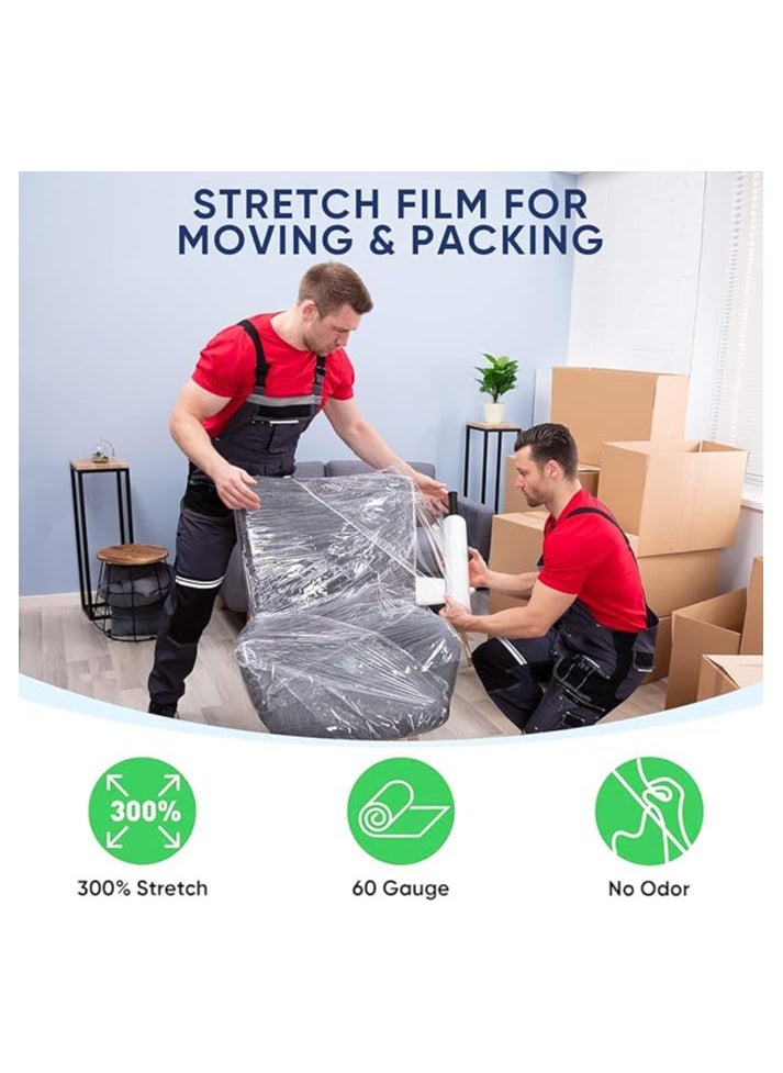 Duravel - Duravel Clear Stretch Film Wrap, 50cm Width, Heavy Duty, Transparent wrapping paper for Box Packing and Moving. wrapping plastic roll of 1.5kg - Image 1