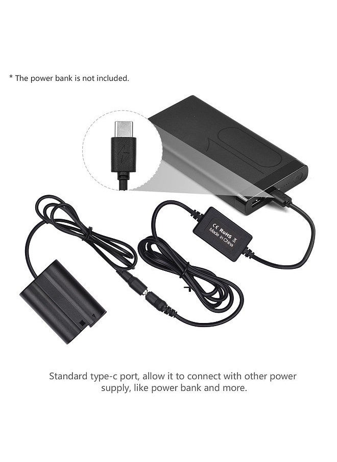Generic - PD USB Type-C Cable to EP-5B Dummy Battery DC Coupler EN-EL15 Replacement for Nikon Z7 Z6 D800 D850 D810 D7200 D7100 D7500 cameras - Image 1