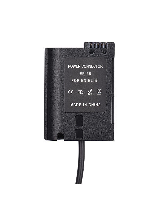 Generic - PD USB Type-C Cable to EP-5B Dummy Battery DC Coupler EN-EL15 Replacement for Nikon Z7 Z6 D800 D850 D810 D7200 D7100 D7500 cameras - Image 1