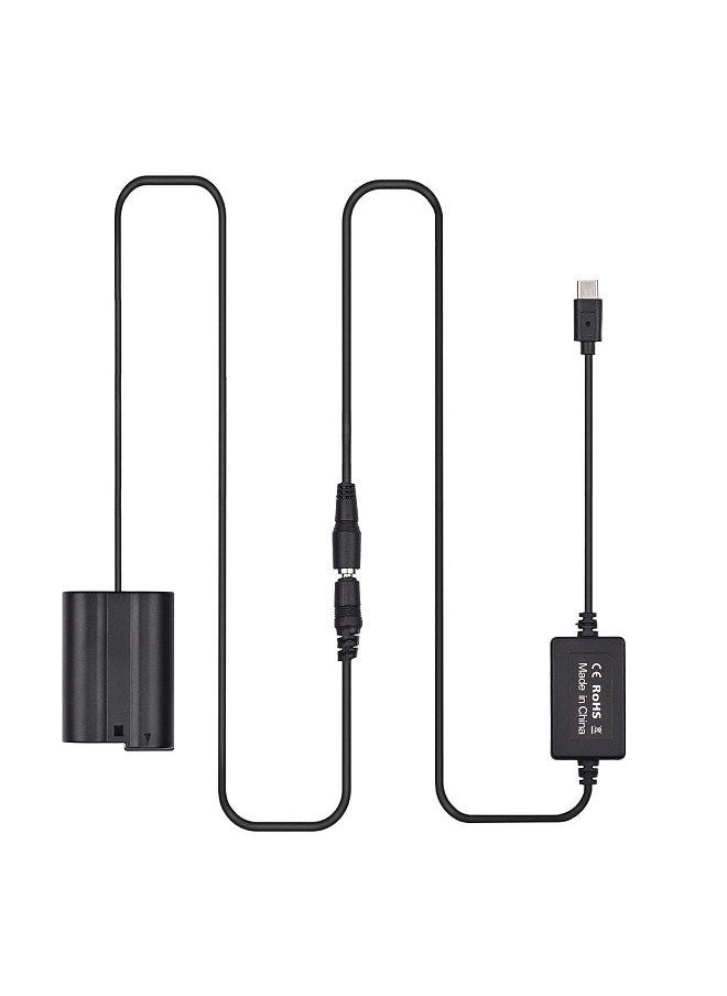 Generic - PD USB Type-C Cable to EP-5B Dummy Battery DC Coupler EN-EL15 Replacement for Nikon Z7 Z6 D800 D850 D810 D7200 D7100 D7500 cameras - Image 1