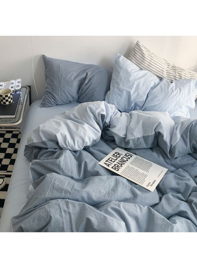 Ins-style Simple Quilt Cover Single-piece Student Dormitory 150x 200x 230 Solid Color Single Bedroom Plaid Sanding Quilt Cover-Colour:Dm Dark Gray Matcha [soft And Skin-friendly, Suitable For Sleeping Naked]-Specification:150x200cm Single Piece Quilt Cover - Image 2