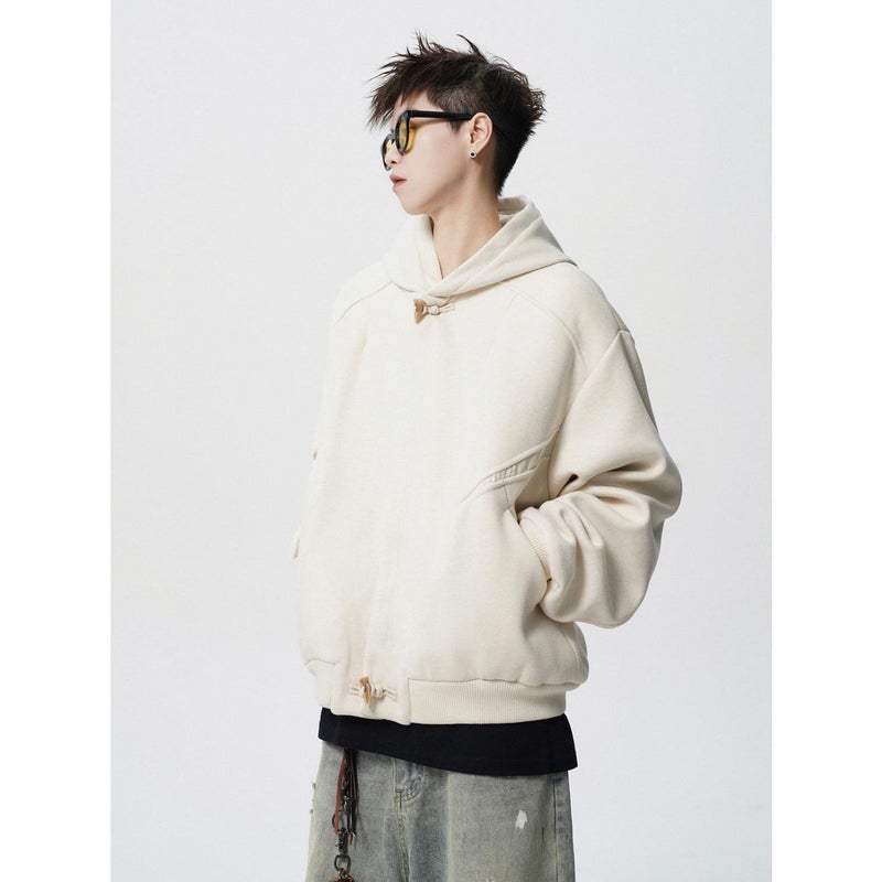 Horns Coat Men And Women Stitching Scotch Pattern Cardigan Sweater American Casual Loose Hooded Jacket - Image 5