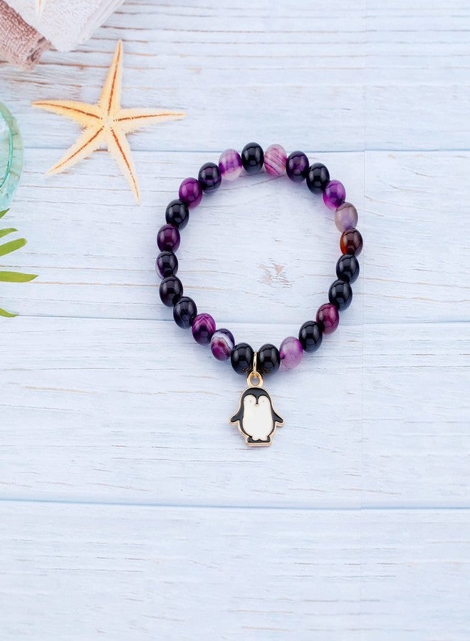 Fullrainbow Penguin Bracelet for Women - Penguin Lover & Friendship Bracelet in Purple - Image 3