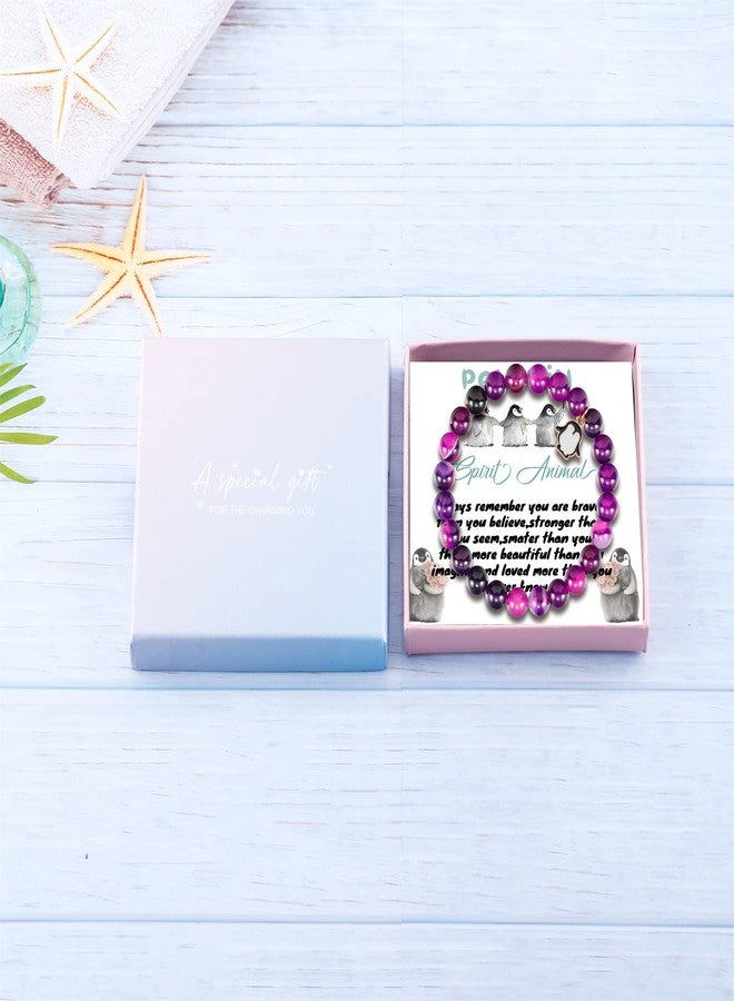 Fullrainbow Penguin Bracelet for Women - Penguin Lover & Friendship Bracelet in Purple - Image 2
