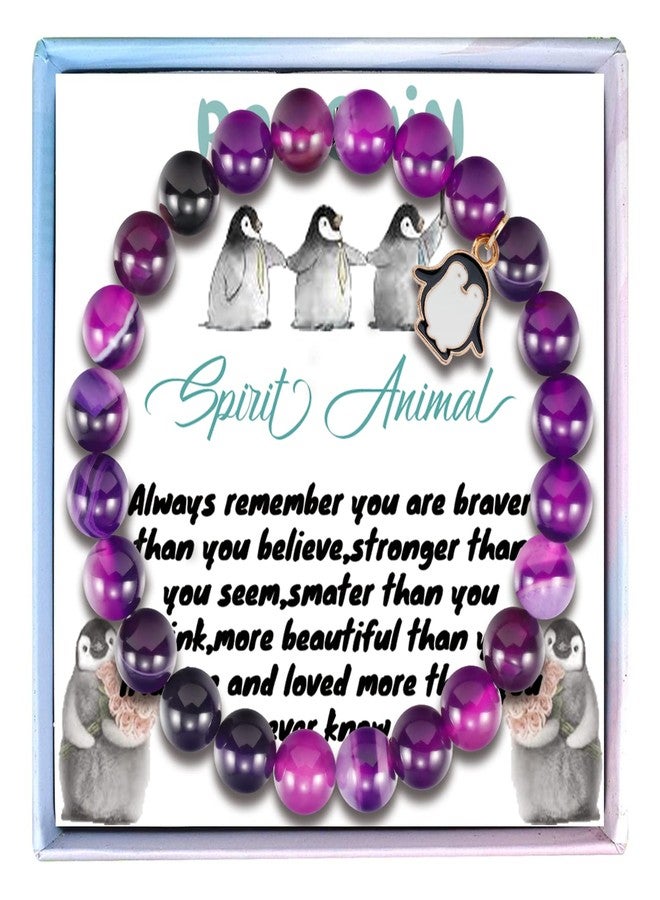 Fullrainbow Penguin Bracelet for Women - Penguin Lover & Friendship Bracelet in Purple - Image 1
