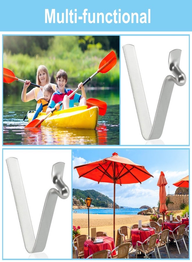 PATIKIL 5x3mm Kayak Paddle Snaps, 10 Pack Tent Pole Clips Steel V Shaped Single Pin Push Button Spring Clips Lock Tube Pole Clips for Camping Awning - Image 5