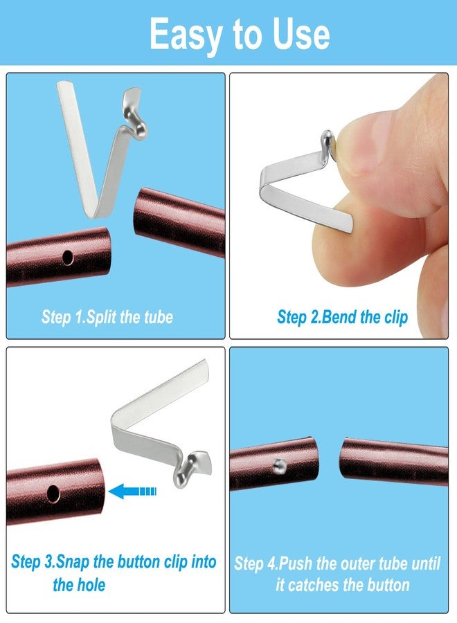 PATIKIL 5x3mm Kayak Paddle Snaps, 10 Pack Tent Pole Clips Steel V Shaped Single Pin Push Button Spring Clips Lock Tube Pole Clips for Camping Awning - Image 4