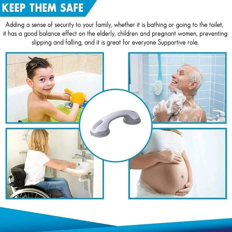 Shower Handle for Elderly 12 Inch Heavy Duty Suction Grab Bar Non Slip Bathroom Safety Handle ADA Support Rail for Bathtubs and Showers Seniors Disabled - Image 4