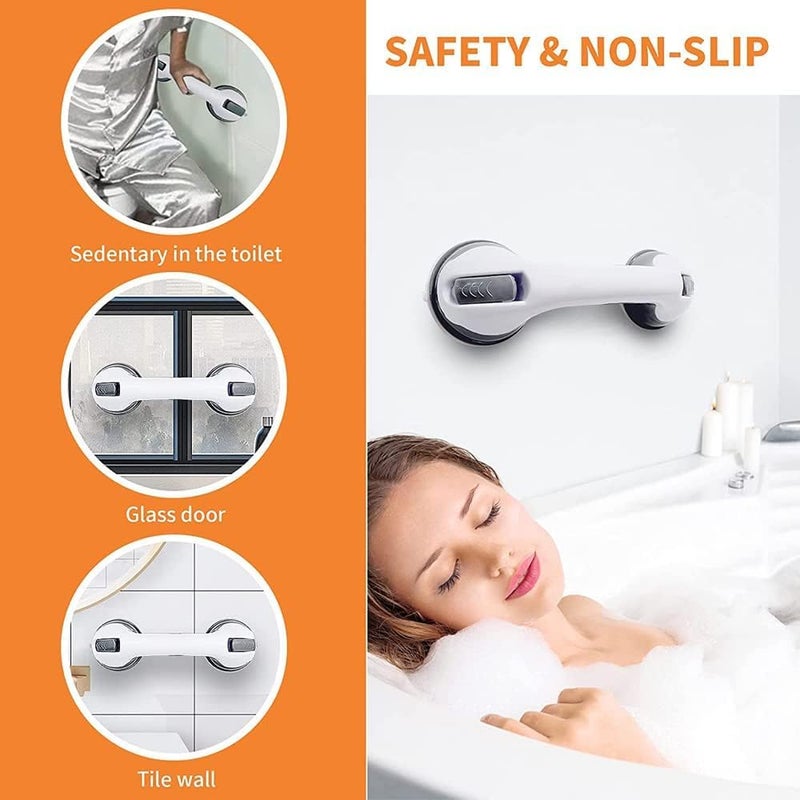 Shower Handle for Elderly 12 Inch Heavy Duty Suction Grab Bar Non Slip Bathroom Safety Handle ADA Support Rail for Bathtubs and Showers Seniors Disabled - Image 2