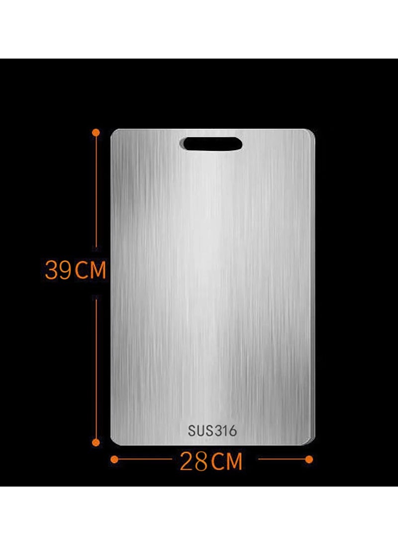 316 Stainless Steel Cutting Board for Kitchen – Durable Chopping Board for Meat, Cheese, Vegetables, and Fruits (28 x 39cm)