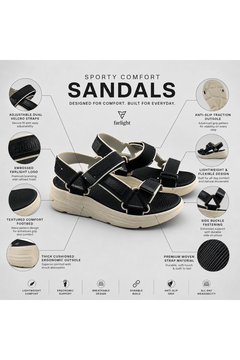 Feet First Men’s Sports Sandals with Adjustable Velcro Straps – Lightweight Comfort Outdoor Walking Sandals - Image 2