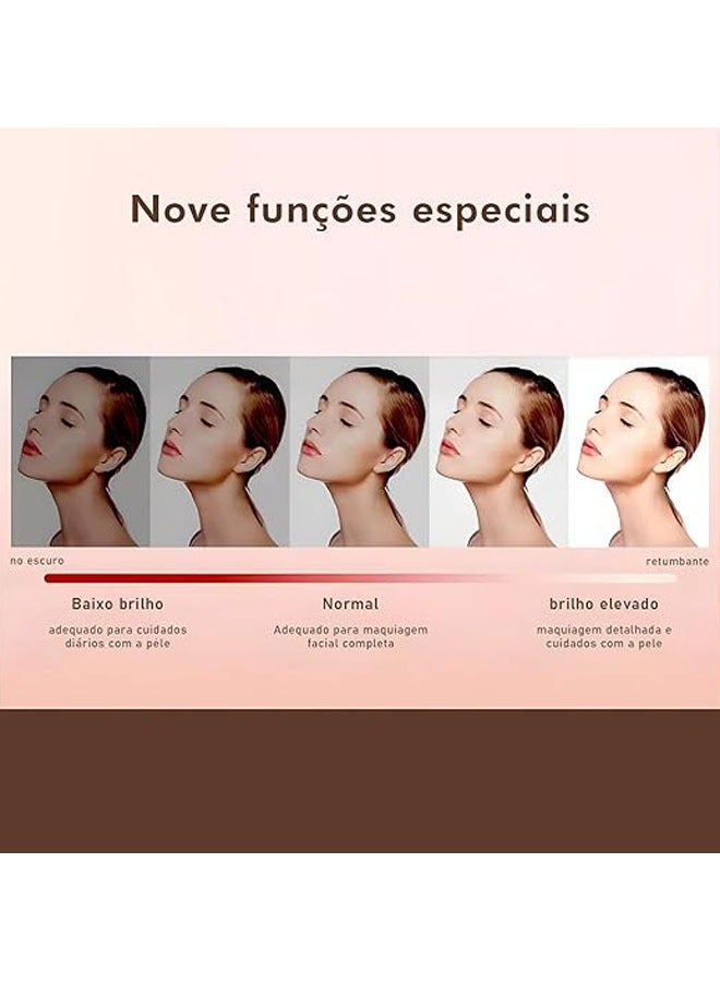 عام حقيبة مستحضرات التجميل مع مرآة و 3 ألوان ضوء LED ، منظم ماكياج ، يعتم المستمر ، USB حقيبة تخزين قابلة للشحن - Image 5