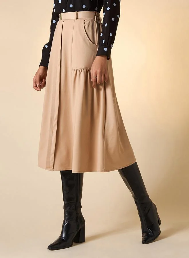 2Xtremz 2Xtremz A-Line Midi Skirt with Pockets