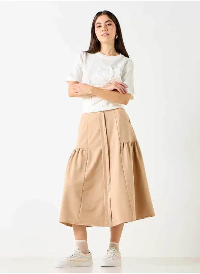 2Xtremz 2Xtremz A-Line Midi Skirt with Pockets