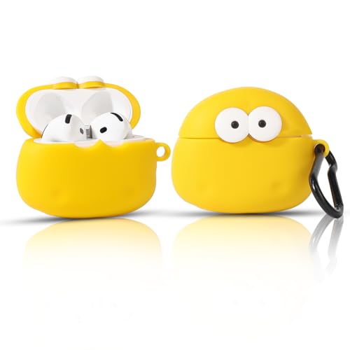 XMBYGY Cute Case for AirPods 4th Generation, for AirPods 4 Wireless Earbuds, XMBYGY Silicone Cartoon Charging Case Shockproof Protective Headphones Cover with Carabiner for Man Woman Teen - Image 4
