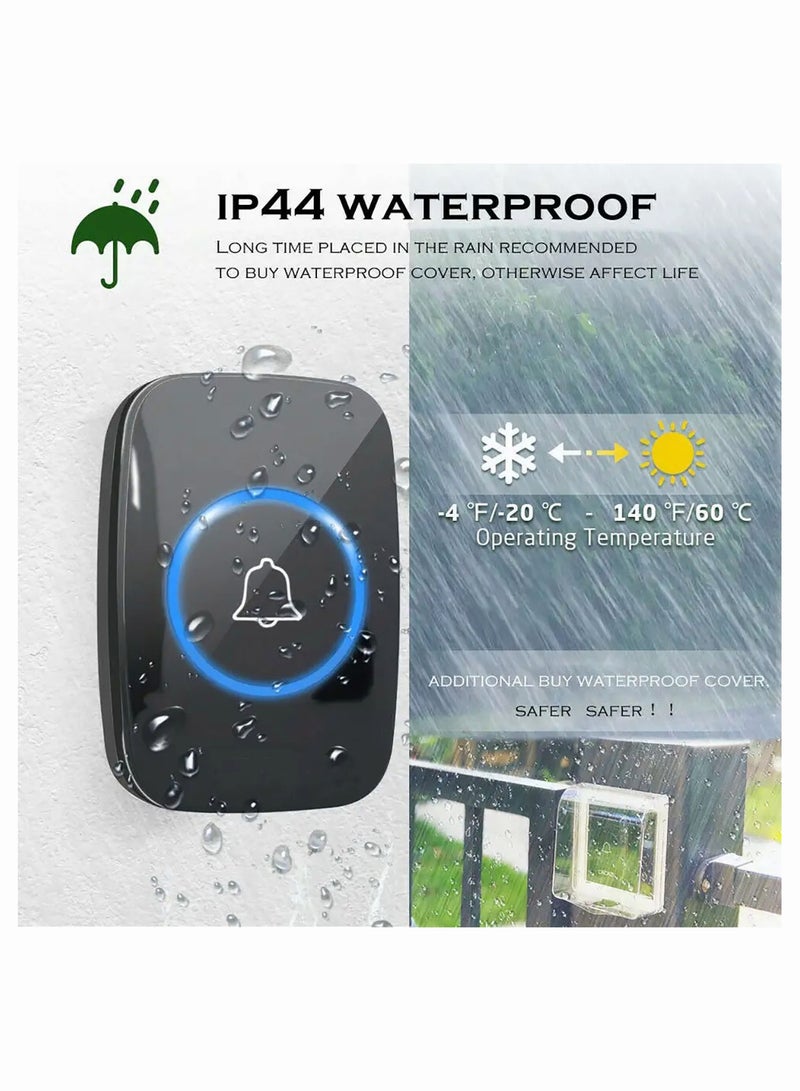 Wireless Doorbell Plug in Waterproof Doorbell 2 Receivers and 1 Transmitter for Home Office Hotel Dormitory - Image 4