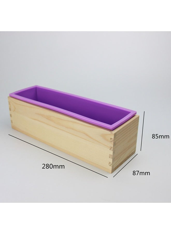 Multinfunction Wooden And Silicone DIY Soap Mould And Cutting Box With Markings and Grooves Rectangular Handmade Silicone Soaps Candles Mold And Trimming Kit - Image 5