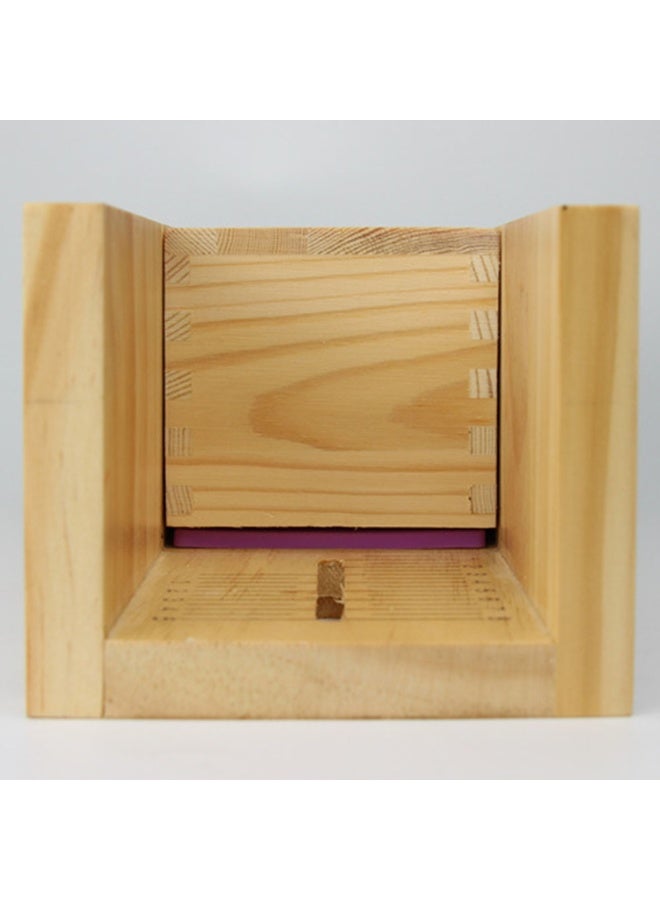 Multinfunction Wooden And Silicone DIY Soap Mould And Cutting Box With Markings and Grooves Rectangular Handmade Silicone Soaps Candles Mold And Trimming Kit - Image 3