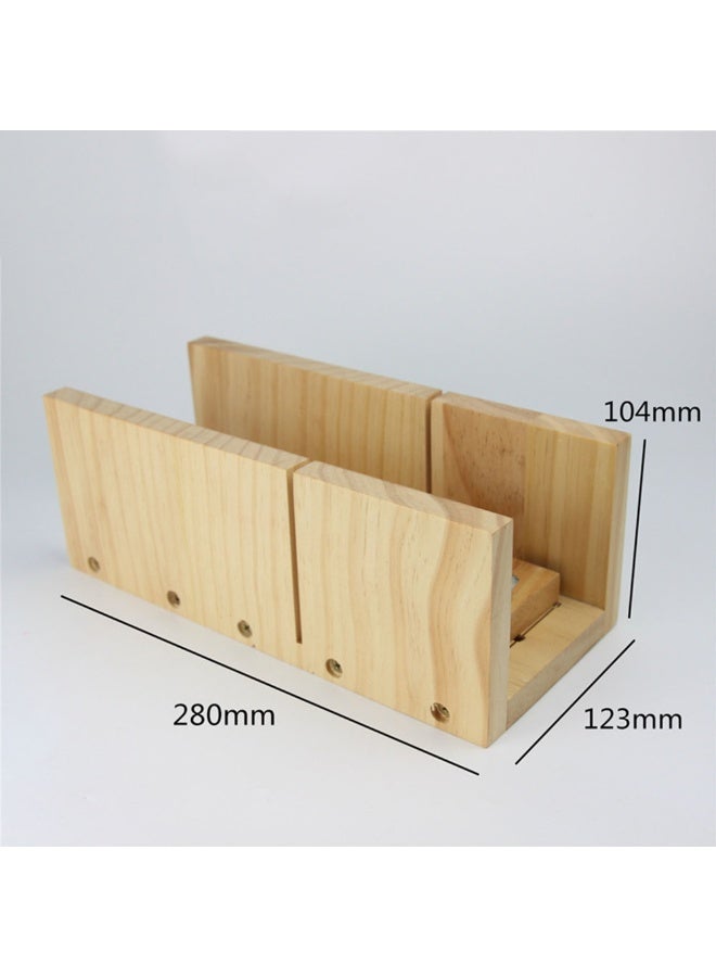 Multinfunction Wooden And Silicone DIY Soap Mould And Cutting Box With Markings and Grooves Rectangular Handmade Silicone Soaps Candles Mold And Trimming Kit - Image 4