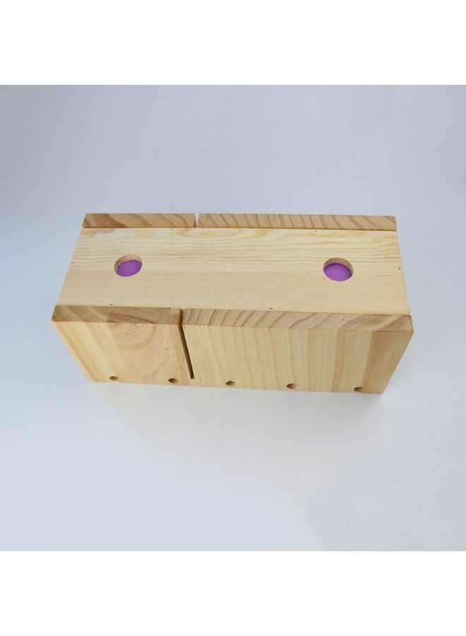 Multinfunction Wooden And Silicone DIY Soap Mould And Cutting Box With Markings and Grooves Rectangular Handmade Silicone Soaps Candles Mold And Trimming Kit - Image 2