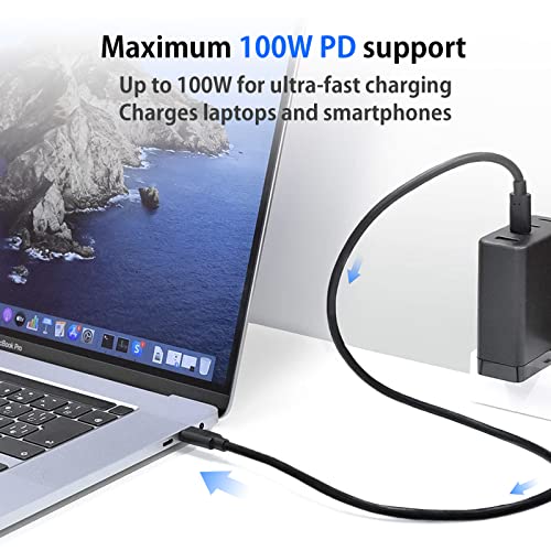 VDL USB C to USB C Cable 100W, Type C to Type C Fast Charging Cable Cord Compatible with Samsung Galaxy S22 S21 S20, Note 20/10/9/8, MacBook Air/Pro 13'', iPad mini 6/Pro/Air2020, Pixel - Image 2