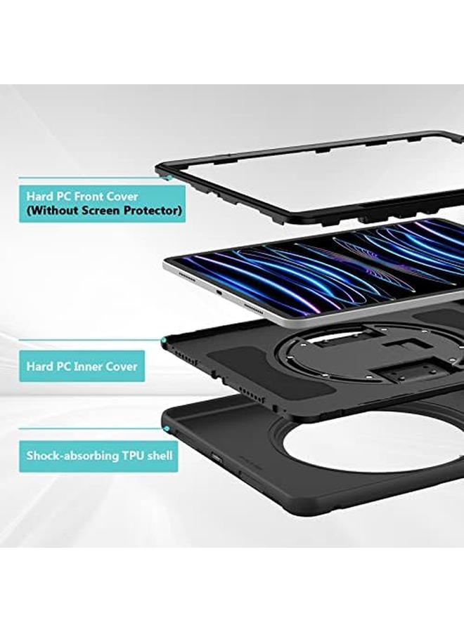 Procases For iPad Pro 11 Inch Case 2022 2021 2020 2018 Rugged Heavy Duty Shockproof Cover Case With Kickstand Hand Strap For iPad Pro 11" 4Th 3Rd 2Nd 1St Black - Image 2