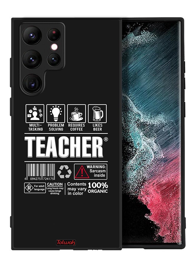 Tolwak Samsung Galaxy S22 Ultra 5G Protective Case Cover Teacher Sticker - Image 2