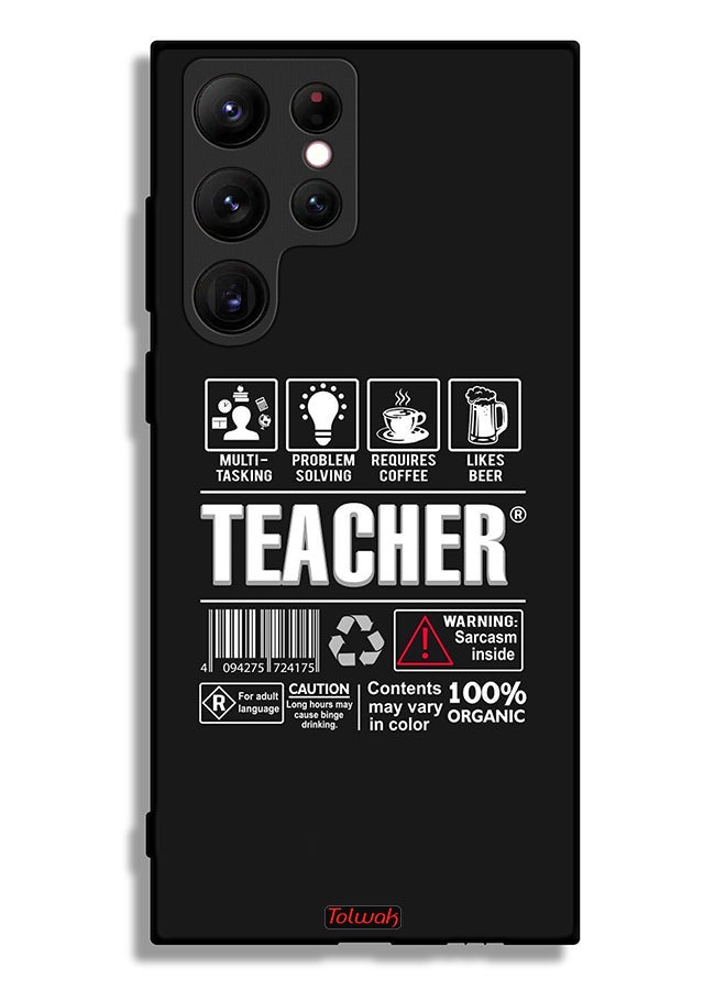Tolwak Samsung Galaxy S22 Ultra 5G Protective Case Cover Teacher Sticker - Image 3