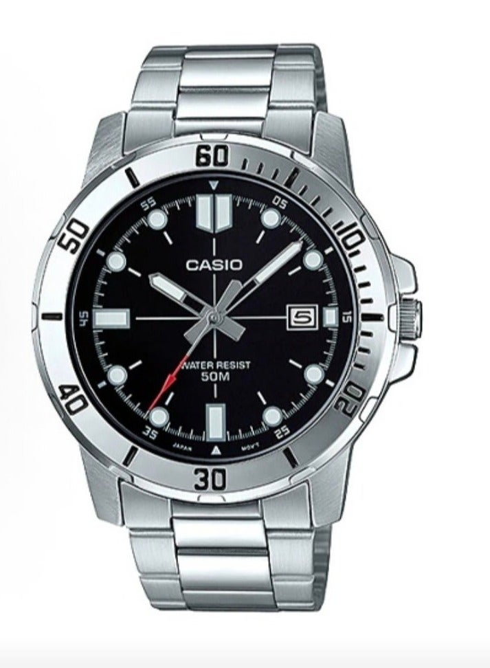 كاسيو ساعة محاكاة من الفولاذ غير القابل للصدأ للرجال في EDIFIE MTP-VD0D-1EVDEFF. - Image 1