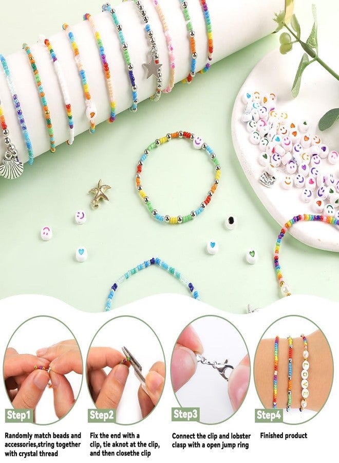 THECLOUDMALL Bracelet Making Beads Kit - 24 Colors Heishi Bead Set, Preppy Bracelet Kit with Polymer Flat Clay, UV Letter Beads for Jewelry and Earrings Making (C) - Image 3