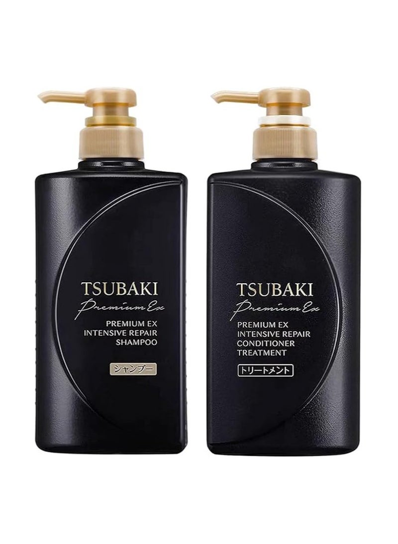 TSUBAKI Premium Intensive Repair Shampoo & Conditioner Treatment Set (490ml x 2). - Image 1