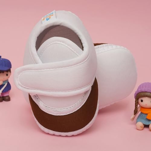 Neska Moda 6 To 12 Months Baby Boys & Baby Girls Cute Soft Cotton Pre-Walker Sports Booties (Brown)-BT4706 - Image 3