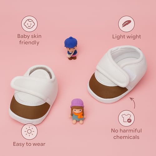 Neska Moda 6 To 12 Months Baby Boys & Baby Girls Cute Soft Cotton Pre-Walker Sports Booties (Brown)-BT4706 - Image 2