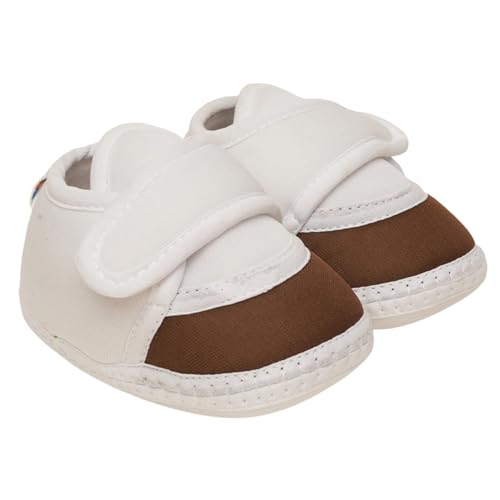 Neska Moda 6 To 12 Months Baby Boys & Baby Girls Cute Soft Cotton Pre-Walker Sports Booties (Brown)-BT4706 - Image 1