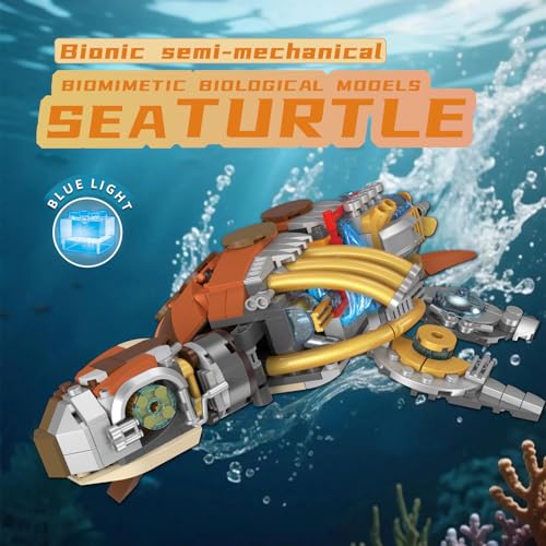 Suplanet Mechanical Turtle Building Set with Lights Rotatable Link Components Display Stand STEM Building Set for Boys and Girls 814 Home Office Decor for Adults Mechanical Enthusiasts659PCS - Image 5