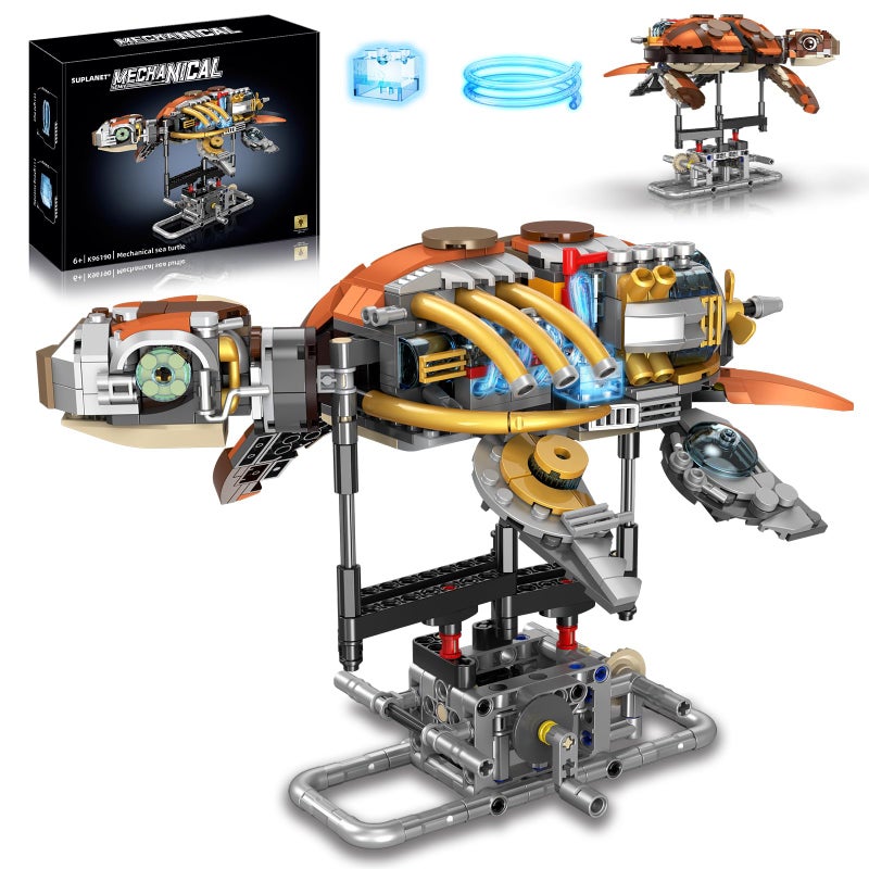Suplanet Mechanical Turtle Building Set with Lights Rotatable Link Components Display Stand STEM Building Set for Boys and Girls 814 Home Office Decor for Adults Mechanical Enthusiasts659PCS - Image 3