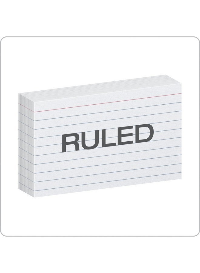 Oxford Heavyweight Ruled Index Cards, 3" x 5", White, 100 Per Pack (63500) - Image 3
