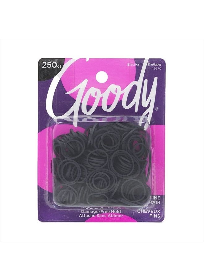 Goody Goody Ouchless Womens Polyband Elastic Hair Tie - 250 Count, Black - Fine Hair - Hair Accessories to Style With Ease and Keep Your Hair Secured - Perfect for Fun and Unique Hairstyles - Pain-Free  - Image 1