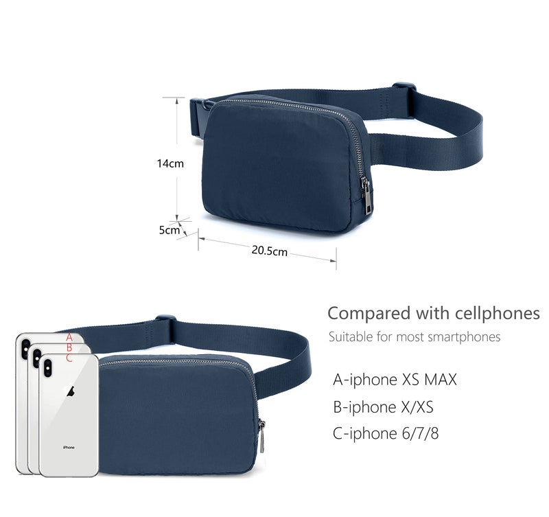 MEISEE Fanny Belt Bag Waist Pack Crossbody Bags Bum Bag for Running Hiking Travel Workout Adjustable Strap for Women -blue - Image 4