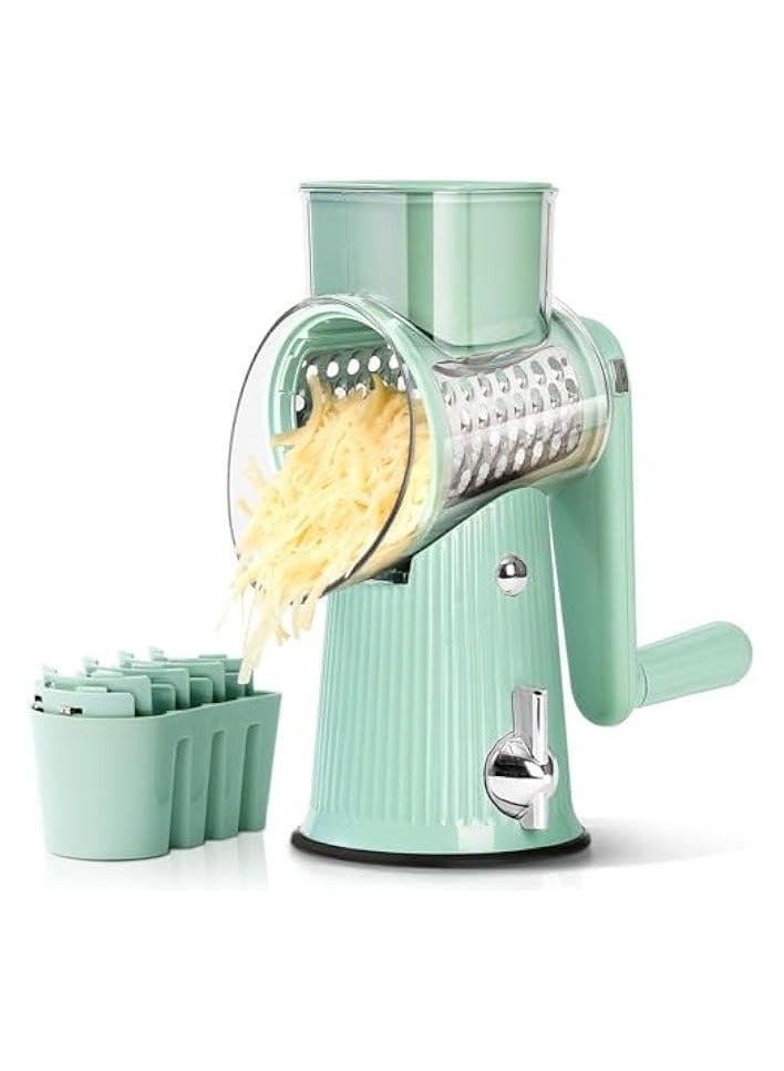 إيروريكس Cheese Grater with Handle, Vegetable Chopper with 5 Blades & Strong Suction Base, Vegetable Cutter & Mandoline Slicer for Kitchen,Salad Maker, Carrot Shredder with Blade Storage Box  - Image 1