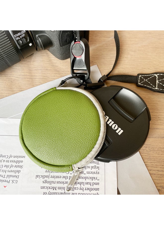 Generic Cartoon Lens Cover Anti-lost Package Thickened UV Mirror Shock Absorbing Storage Bag Filter Bag Camera Cover Anti-lost Lanyard-Body Color:Green [thickened]  - Image 1