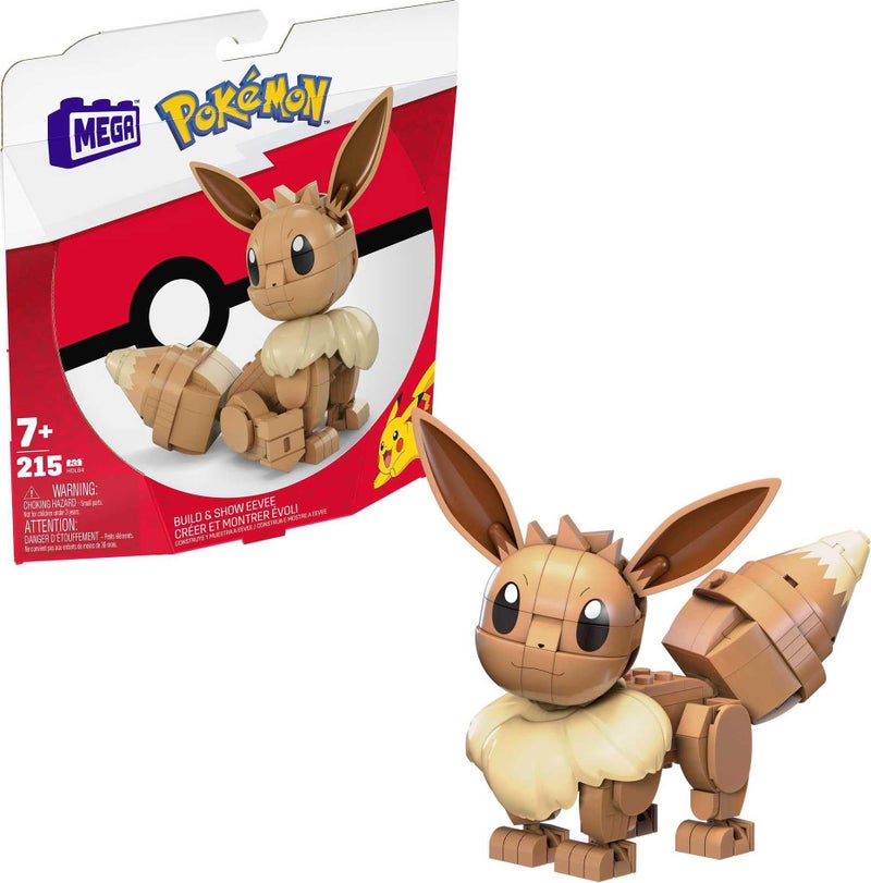 Mega Bloks MEGA Pokemon Action Figure Building Toys Build Show Eevee with 215 Pieces 1 Poseable Character 4 Inches Tall for Kids - Image 2