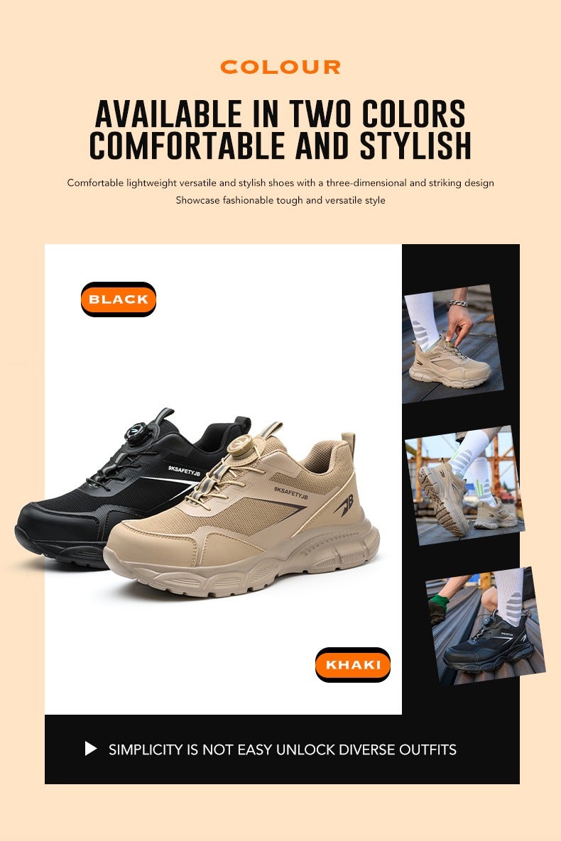 general Summer men's breathable safety shoes steel toe work shoes, anti-smash composite steel toe + puncture-proof Kevlar, durable, wear-resistant and breathable. - Image 4