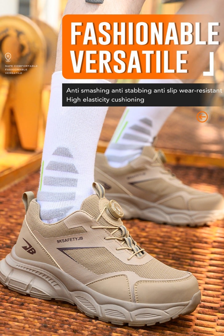 general Summer men's breathable safety shoes steel toe work shoes, anti-smash composite steel toe + puncture-proof Kevlar, durable, wear-resistant and breathable. - Image 2