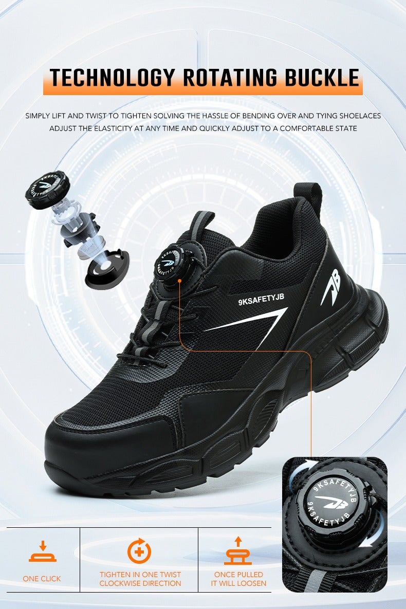 general Summer men's breathable safety shoes steel toe work shoes, anti-smash composite steel toe + puncture-proof Kevlar, durable, wear-resistant and breathable. - Image 5