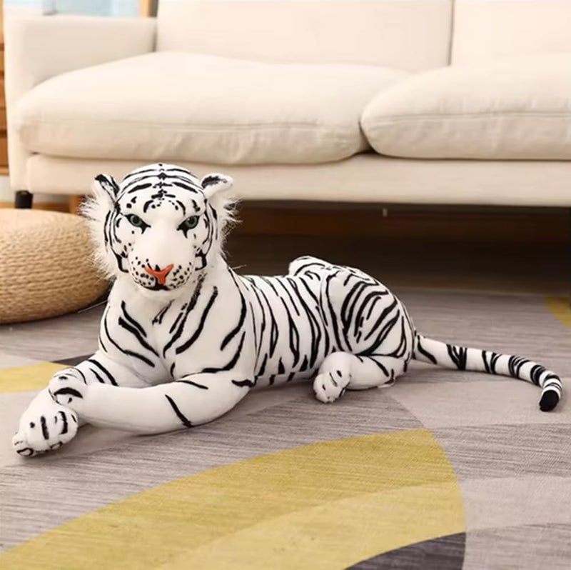 GracesDawn Stuffed AnimalsTiger 268 inches Including Tail Size Plush Animal Cat for Jungle Theme Decoration Cuddling Ideal Gift for Children White Tiger - Image 3