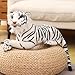 GracesDawn Stuffed AnimalsTiger 268 inches Including Tail Size Plush Animal Cat for Jungle Theme Decoration Cuddling Ideal Gift for Children White Tiger - Image 4