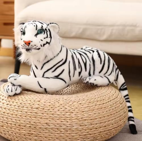 GracesDawn Stuffed AnimalsTiger 268 inches Including Tail Size Plush Animal Cat for Jungle Theme Decoration Cuddling Ideal Gift for Children White Tiger - Image 5