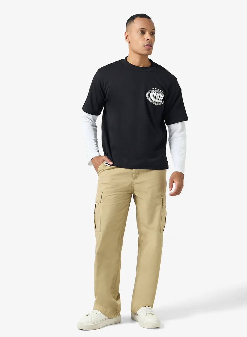 JACK & JONES Printed Crew Neck T-Shirt