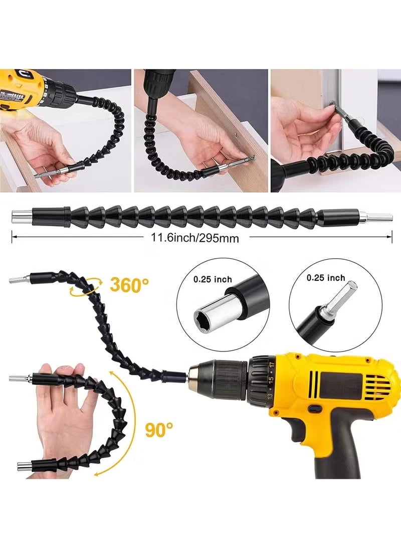 وصلات رؤوس مثقاب مرنة، ملحق حفر زاوية يمنى 105 درجة، محول مقبس هيكس شانك (لقم سداسية) 1/4 3/8 1/2 انش لمفك عزم دوران بمقبس دوار، وصلات رؤوس قابلة للانحناء للمثقاب ومفك البراغي - Image 2